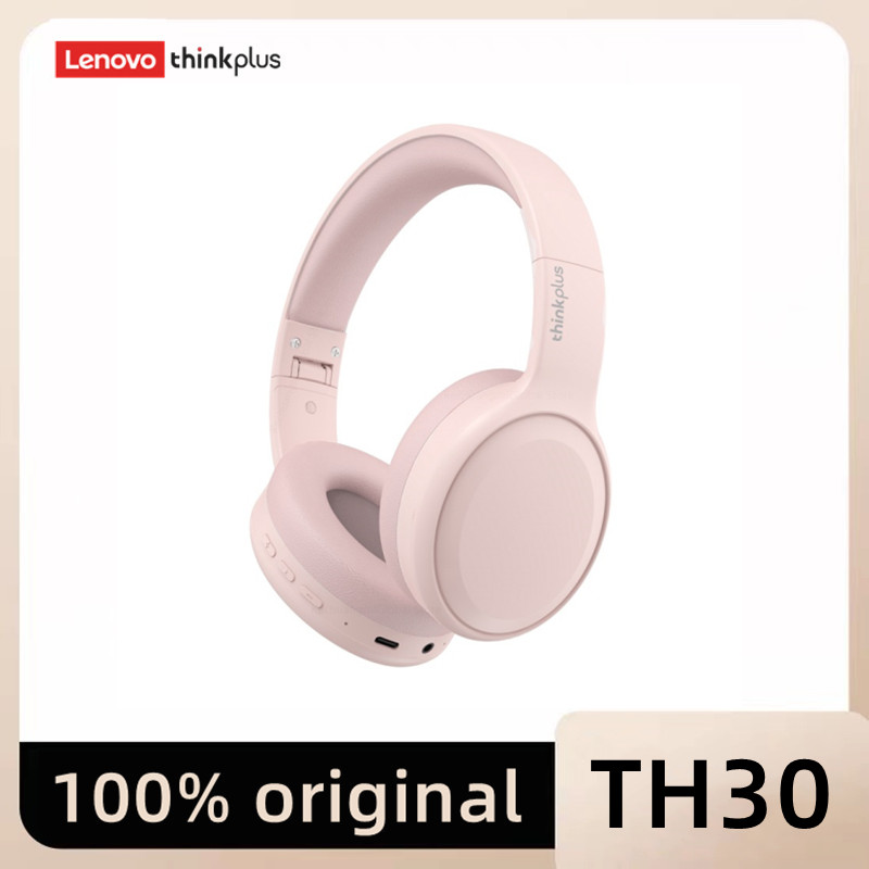 Lenovo TH30 Auriculares Bluetooth inalámbricos con orejeras, auriculares deportivos, juegos de deportes con micrófono: Beige