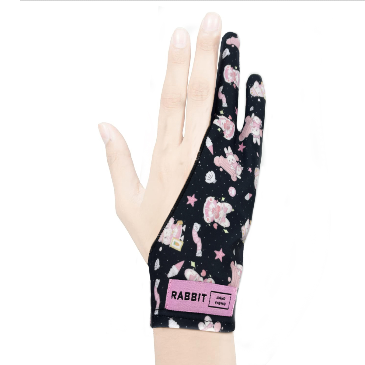 Leuke handschoen met twee vingers voor iPad/grafische tekentablet HUION / WACOM/XP-PEN, zweetbestendige handschoen voor het schetsen van schilderkunststudenten