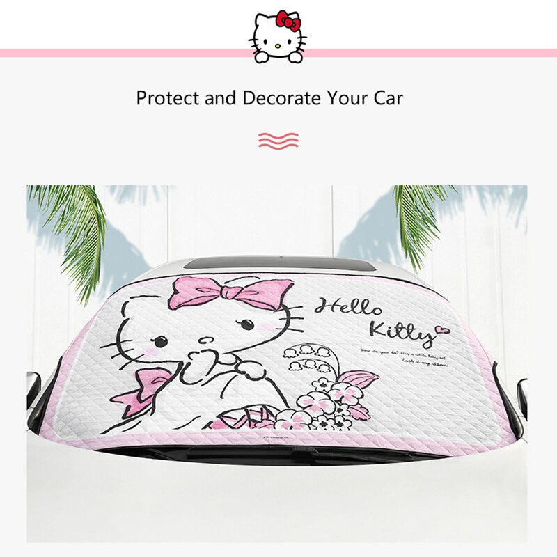 Auto parasol Kitty Cat sol sombra parasol de parabrisas de coche cubre bloque parasol delantero Auto protección UV cortina accesorios de coche