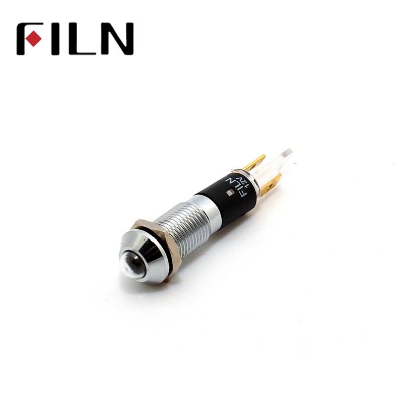 8mm LED signal light red yellow blue green white 12v 110v 24v 220v metal indicator light
