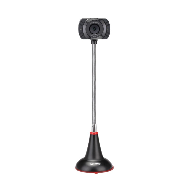 Aoni-cámara Web A25 Full HD 1080P, con micrófono, luz de relleno LED, para enseñanza de Internet, USB, videochat: Default Title