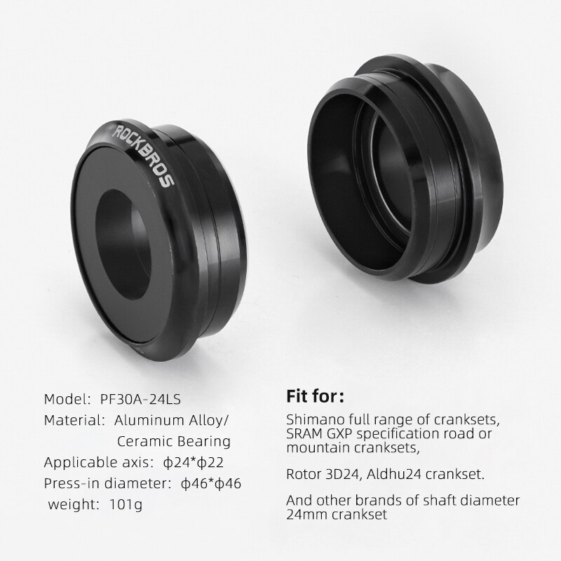 ROCKBROS-Adaptador de soportes inferiores de bicicleta, prensa de rodamiento de cerámica, eje BSA para Shimano R8000 6800 R7000 SRAM GXP SRAM DUB ROTOR 3D: PF30A-24