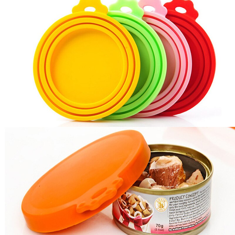 Tapa de silicona reutilizable para almacenamiento de comida, sellada, para cachorros, perros y gatos, suministros de salud para mascotas