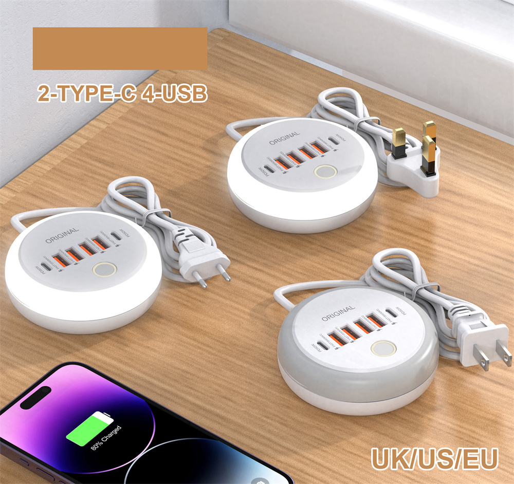50W Power Strip Multi Port USB C Socket Fast Charging Wall Charger USB PD Charger Adapter For iPhone Huawei Realme Type C Phone