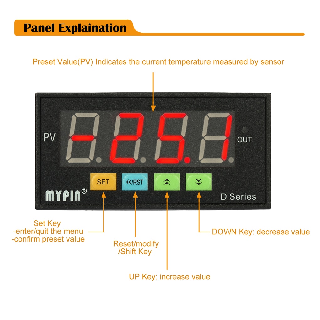 Digital Sensor Meter Multi-functional Intelligent LED Display 0-75mV/4-20mA/0-10V Input Pressure Transmitters