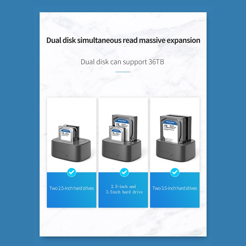 Unionsine dual bay hdd docking station mit offline clone sata zu usb 3,0 hdd clone docking station für 2.5/3.5 ''ssd hdd hülle