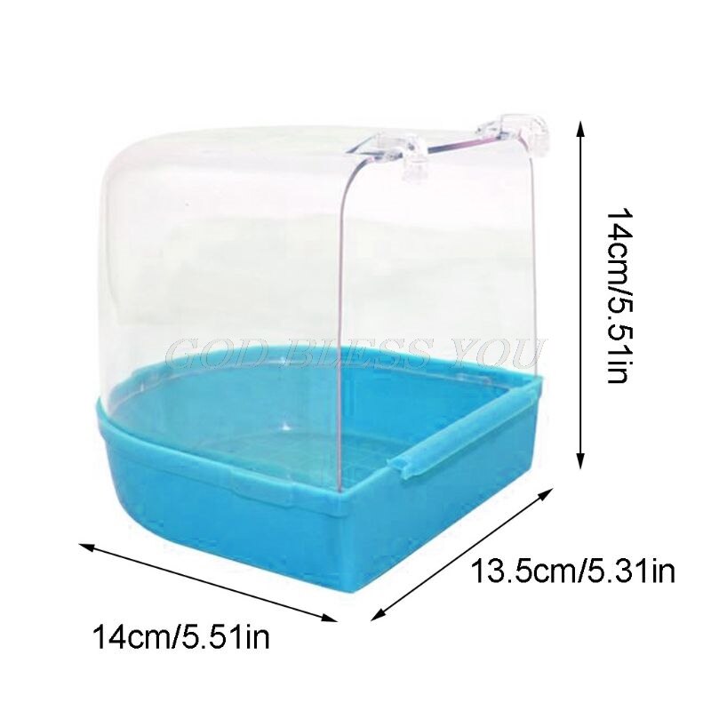Out Suspension Caged Bird Bath Multi Cage Covered Parrot Bathing Tub for Small Brids Cockatiel Lovebird Bird Grooming