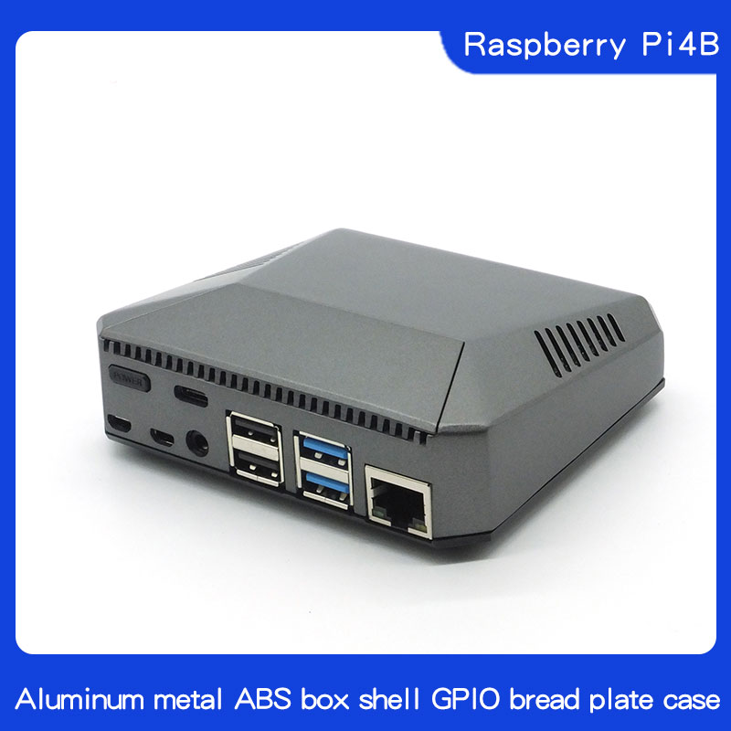 Raspberry Pi ABS Case Plastic Cover Shell Single Dual Cooling Fan Gray Silver For Raspberry Pi 4 B Model Raspberri Pi Cases