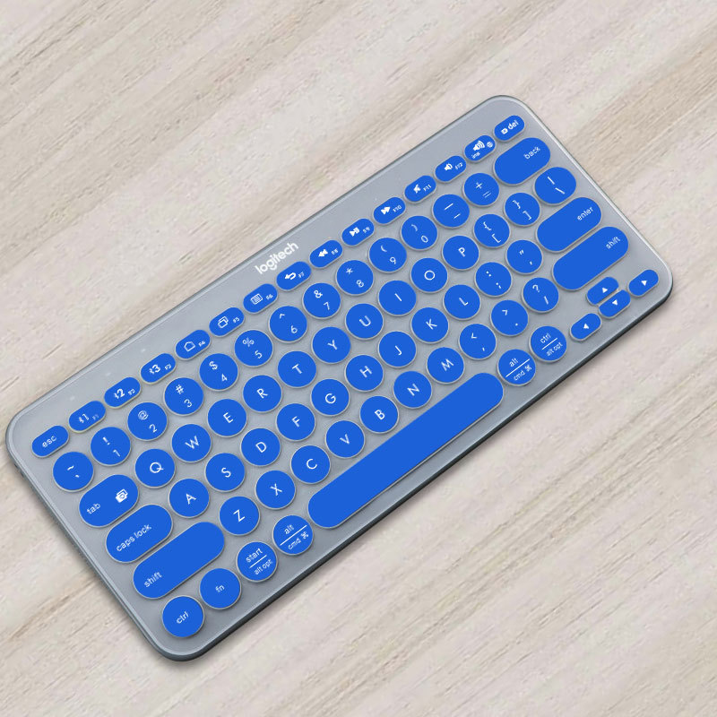 Ultra Thin Silicone Laptop Keyboard Cover Skin Protector For Logitech K380 Keyboard: Blue