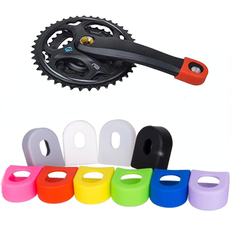 Protector de cubierta de bielas de varios colores, Protector de silicona para piñón de bicicleta de montaña, cubierta de manivela Shimano, accesorio para bicicleta, 2 uds.