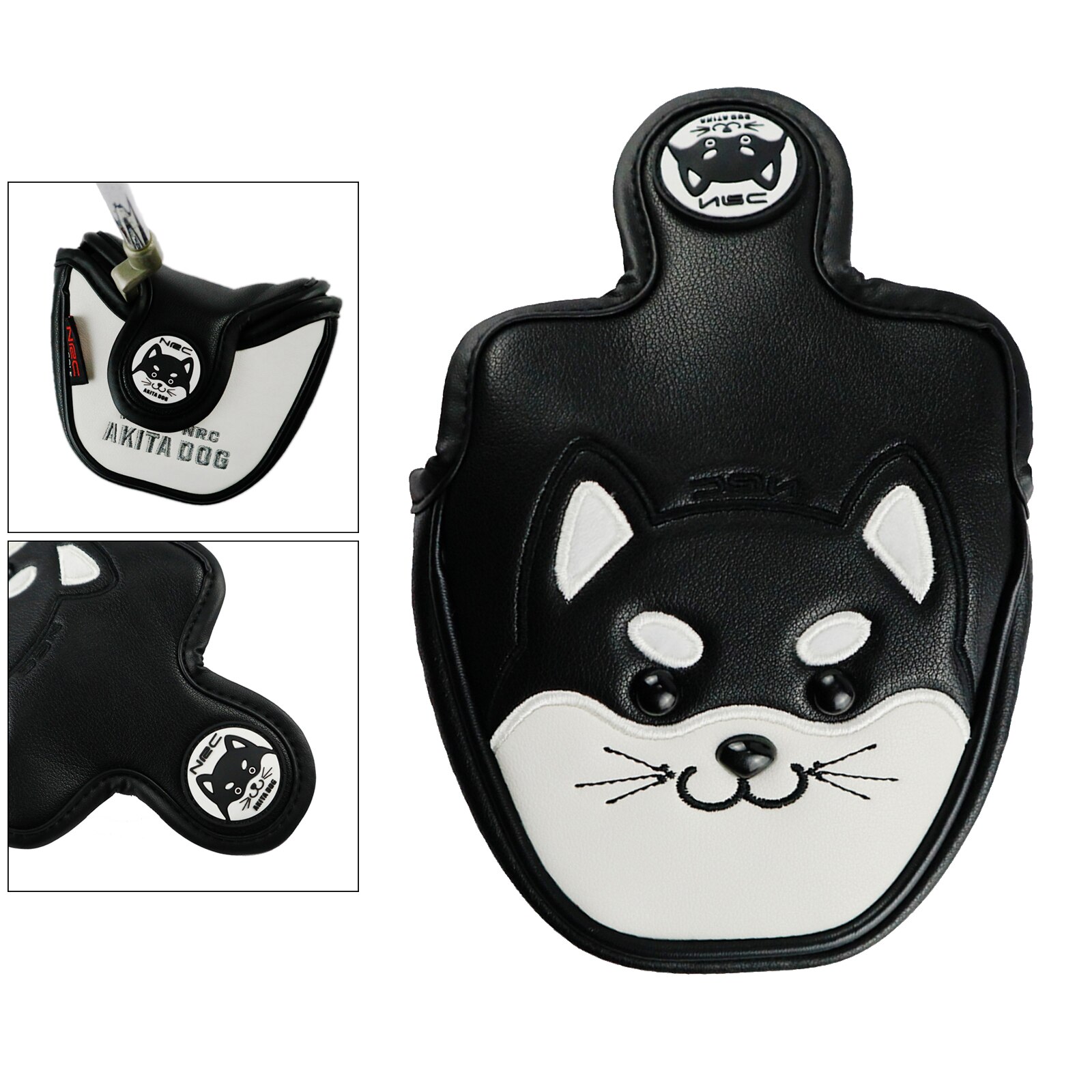 Cute Cat Golf Club Mallet Putter Head Cover Protective Magnetic Closure Headcovers