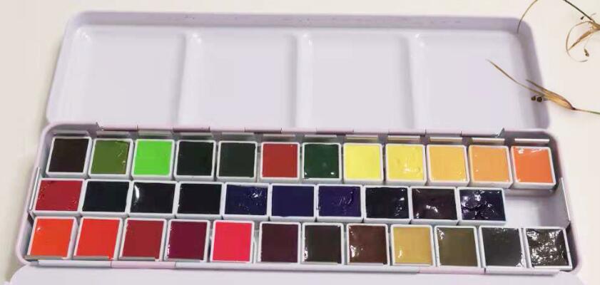 Korea Mijello gold 34 colors Dispensing watercolor master high concentration pure golden mission natural pigment watercolor: 2ml 34colors