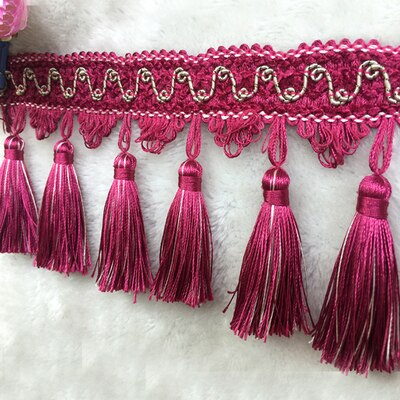 Aiboully 1m europese gordijnkant decoratieve accessoires hangende kralen kwast high-end woondecoratie gordijnaccessoires: W