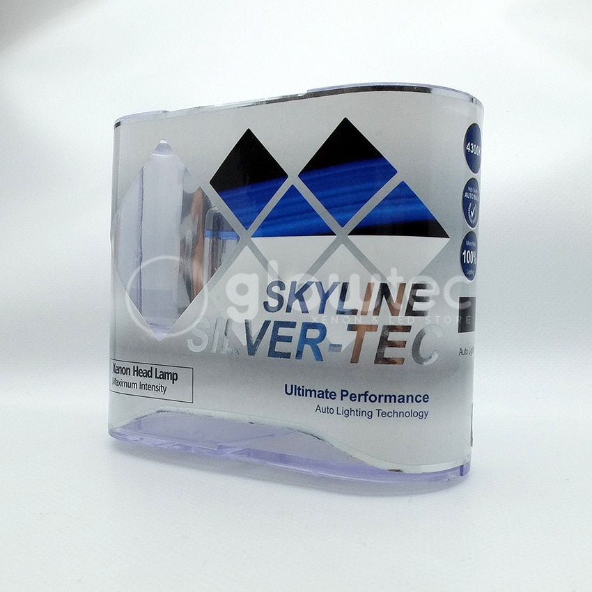 SKYLINE SILVER-TEC-luces halógenas para coche, luz blanca cálida ultrabrigera, H11, H7, H4, 55W, 2400lm, 4300K, 2 pares