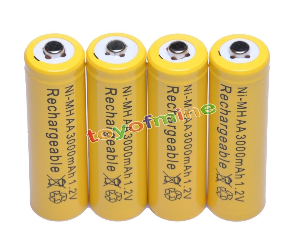 4/8/16/24/30/50/100 pièces AA NI-MH 3000 mAh 1.2 V batteries Rechargeables En Vrac Au Nickel-Hydrure cellules Jaunes pour jouets
