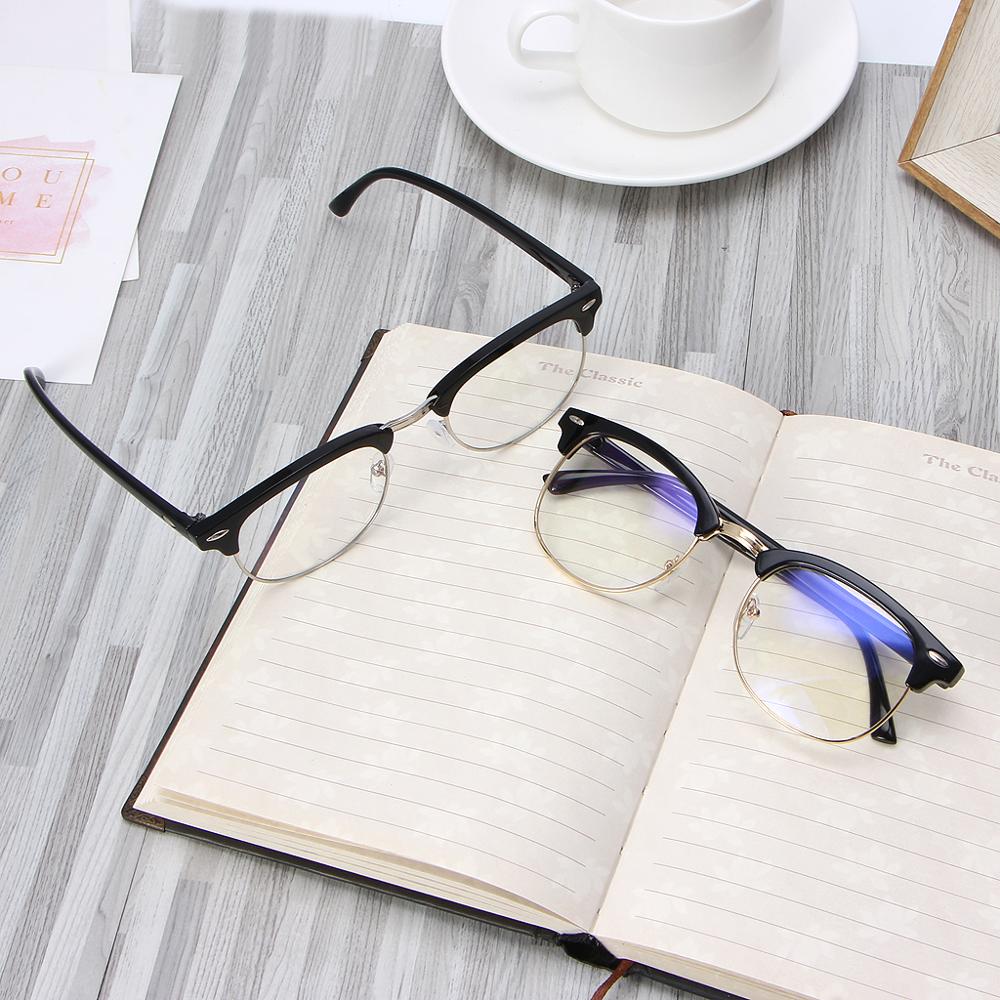 Classic Vintage Anti-Glare Anti-UV Gaming Reading Computer Digital Screen Eye Protection Glasses Clear Lens Durable