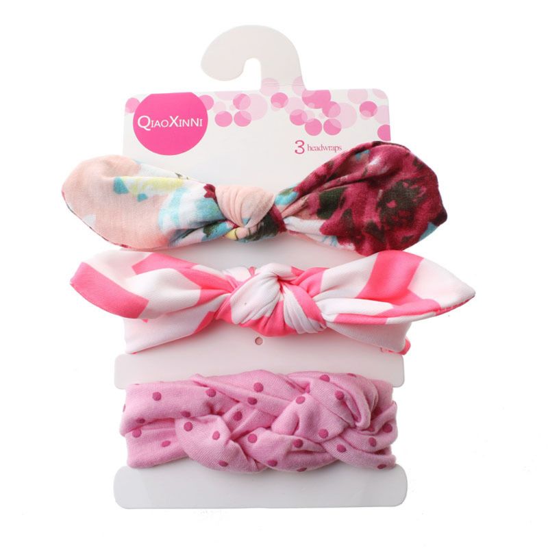 Conjunto de 3 unidades de lazos florales para bebé, diadema con lunares y lazo, diademas de algodón para niña, accesorios para el cabello para niña: 1