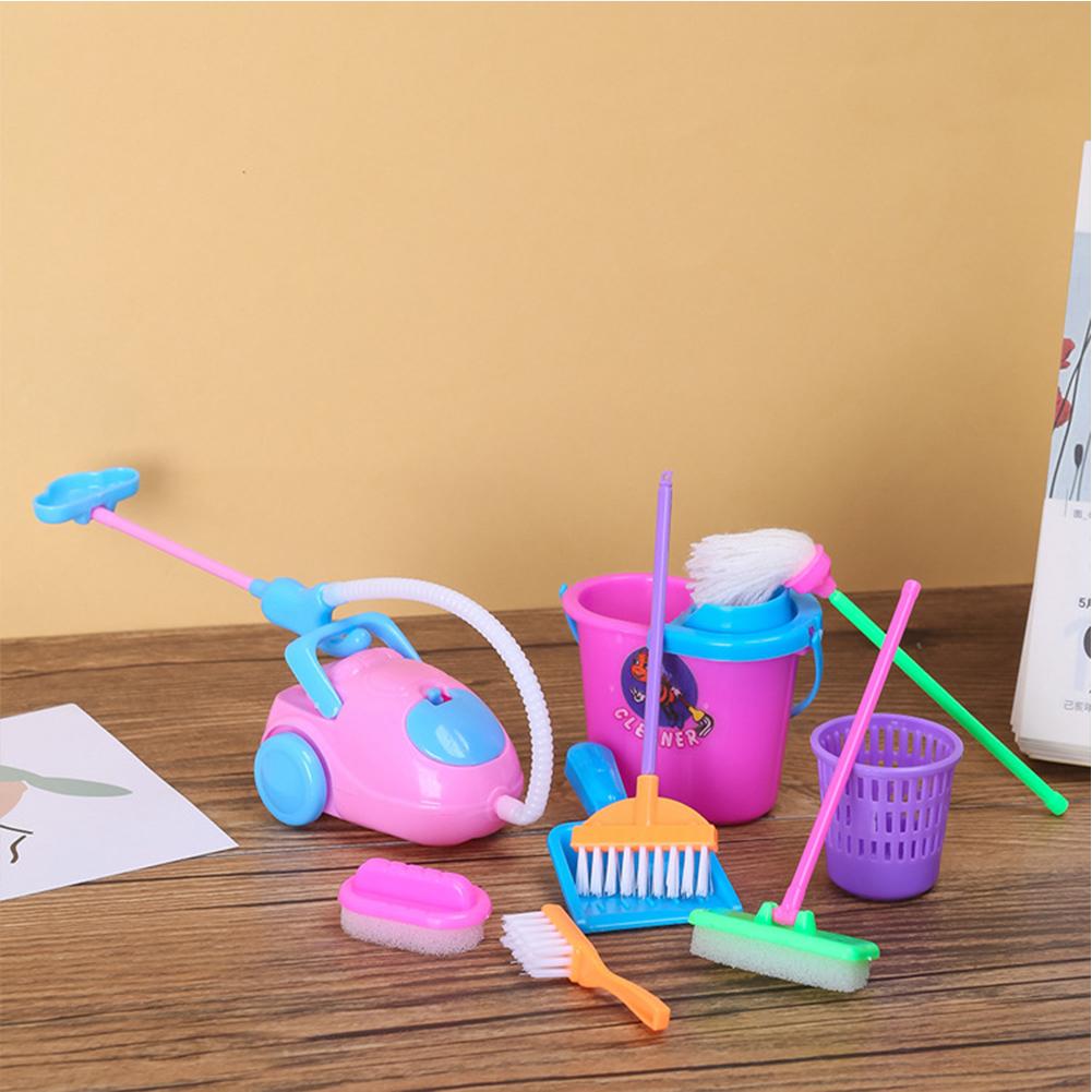 9 Pcs/Set Mini Doll Accessories Cleaning Set Simulation Household Cleaning Tool Play Dollhouse Housekeeping Educational Toy