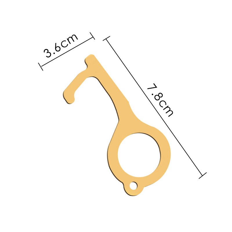 Non-contact Portable Door Opener Elevator Button Door Handle Switch Brass Key Safety Protection No-Touch Anti-bacteria Opener: 3PCS / F