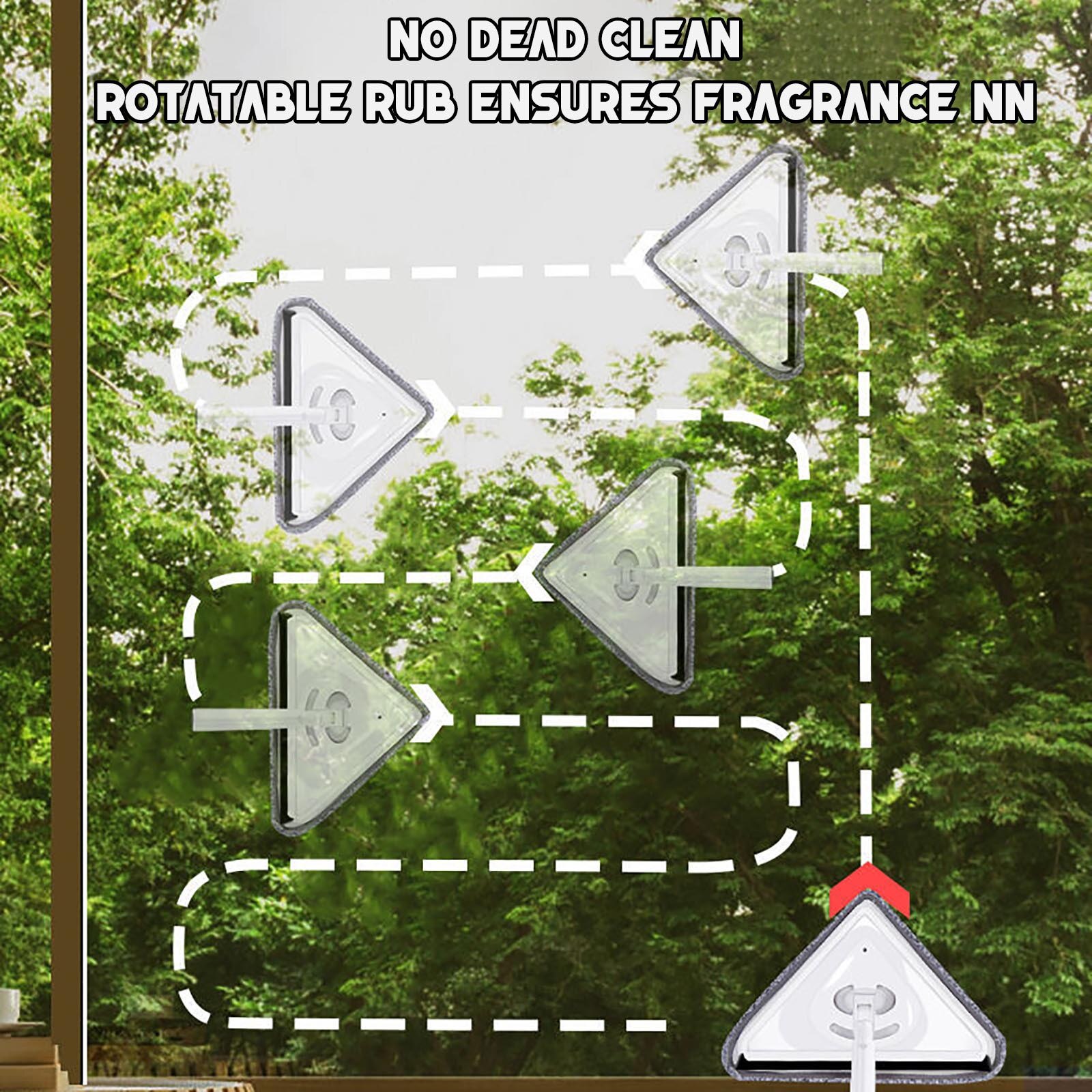 Glass Wiper Cleaning Window Cleaner Long Handle Telescopic Rod Silicone Rotating Head Dry And Wet Mopping Window Cleaner