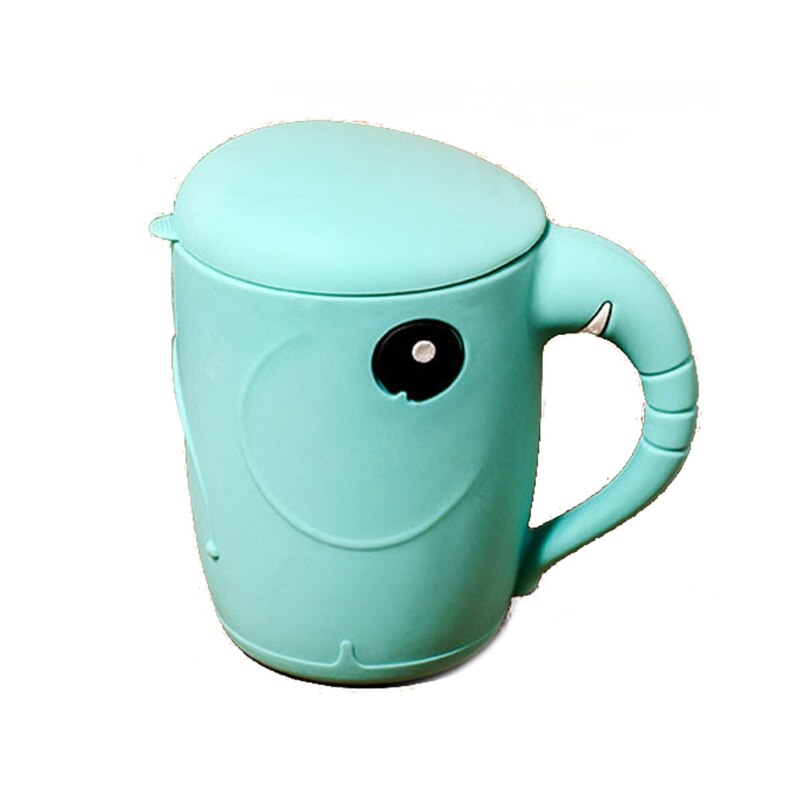 Baby Feeding Cups Cute Cartoon Baby Learning Cups Food Grade For Toddlers &amp; Kids With Silicone Cup H055: Blue