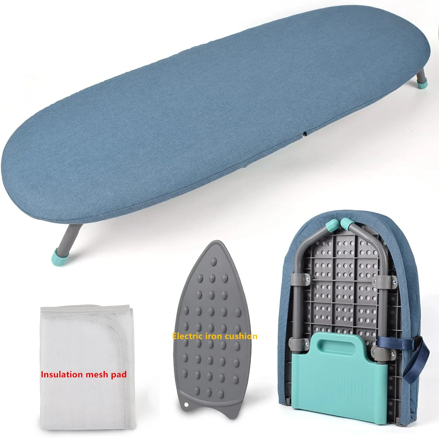 Mini Ironing Board Foldable Desktop Ironing Board Multifunctional Ironing Board Stand for Home and Travel Use: Default Title