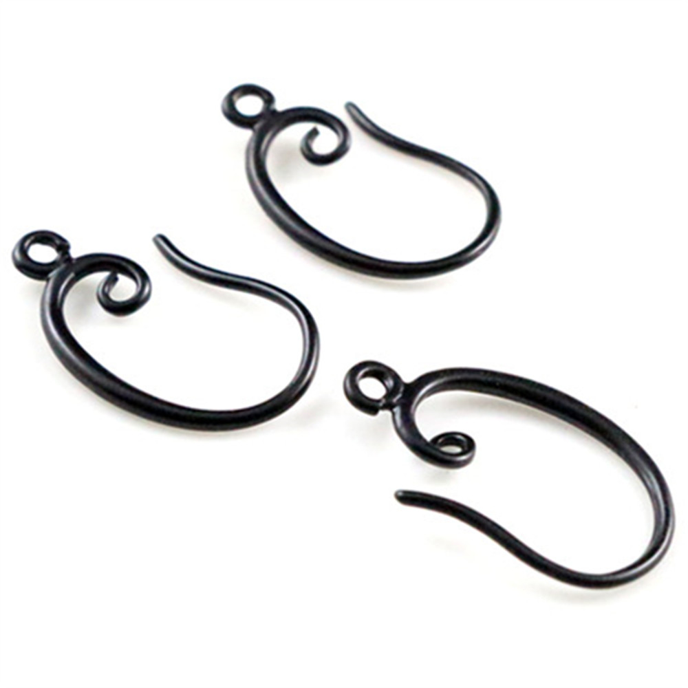 10 Pcs (5 Paar) 19X11 Mm Zwarte Kleuren Plated Fashionear Haken Oorbel Draden Voor Handgemaakte Vrouwen Mode-sieraden Earrings-L3-37