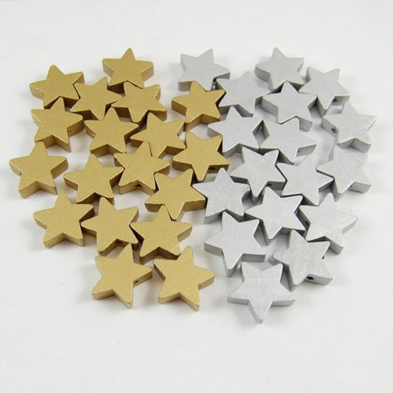 Natuurlijke Hout Kralen Goud Zilver Star Spacer Kralen End Caps Kralen Diy Sieraden Maken Bevindingen Charm Kralen