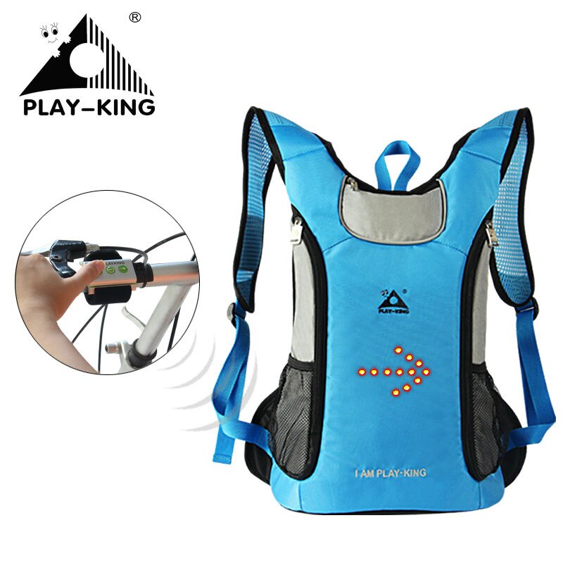 PLAYKING Cycling Safety LED Backpack Bag Reflective Bicycle LED Turn Signal Reflective Light Backpack for Night Cycling Riding