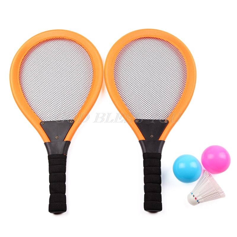 Los niños raqueta de Badminton tenis deporte al aire libre juguete luz peso raqueta con 3 bolas de bádminton para niños de la gota