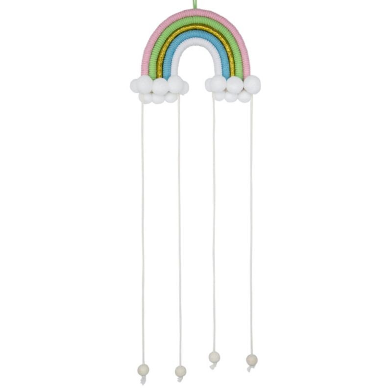 nórdico Arco Iris hecho a mano tejer ornamento niños Pared de habitación colgante decoración del hogar A2UB: 17
