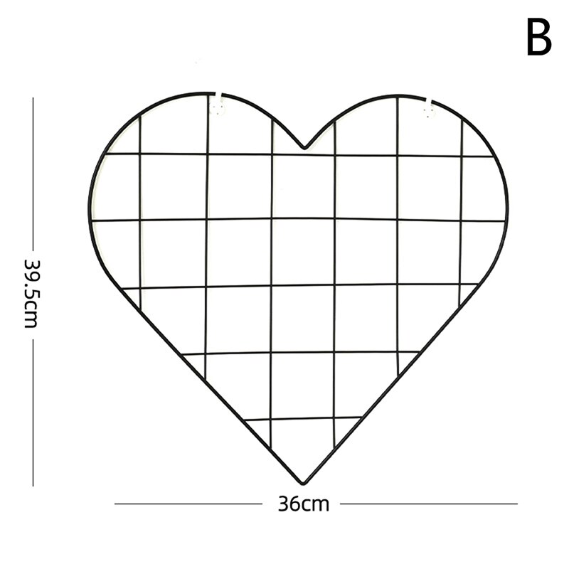 Wall Decorative Iron Wall Photo Grid Panel Rack Clip Painted Wire Photograph Picture Hanging Frame Photo Organizer Home Decor: B