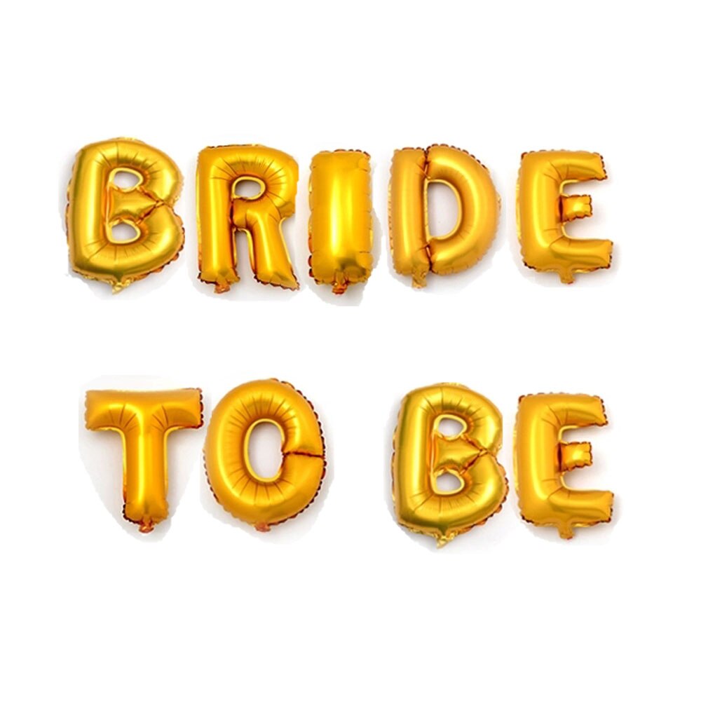 1 Set 16 inch Silver/Gold/Rose Gold" BRIDE TO BE""BRIDE" Letter Foil Balloons 3styles For Choose Wedding Party Decoration: Gold bride to be