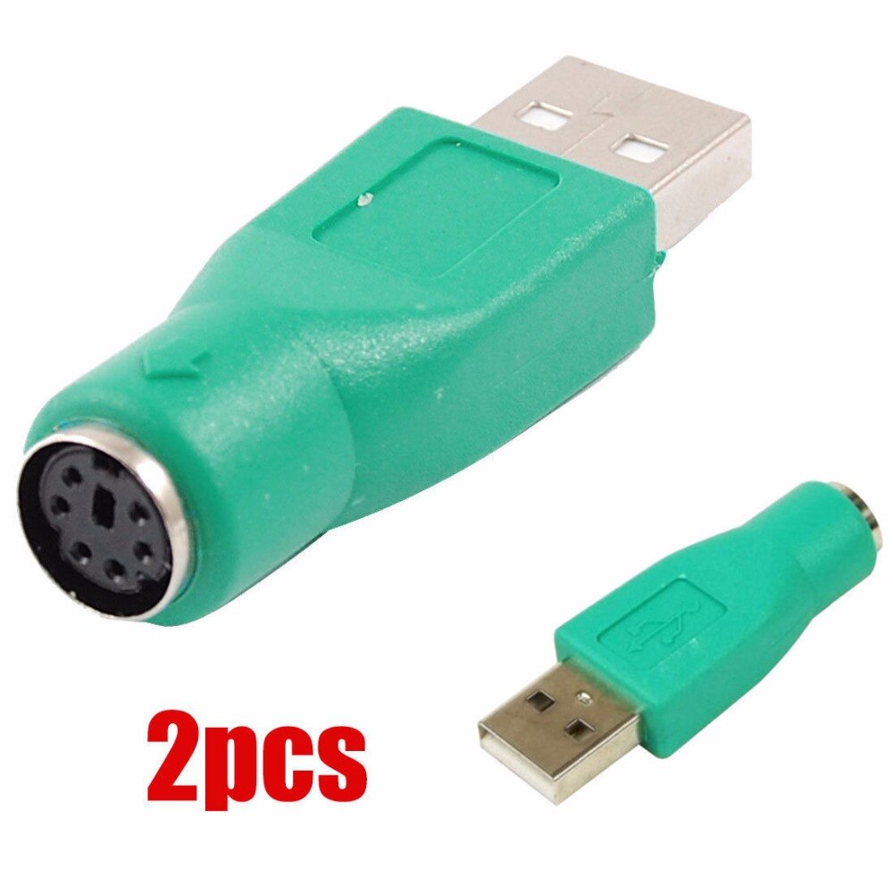 2 stks PS/2 Vrouwelijke om USB 2.0 Mannelijke Poort Adapter Converter voor PC Toetsenbord Muis