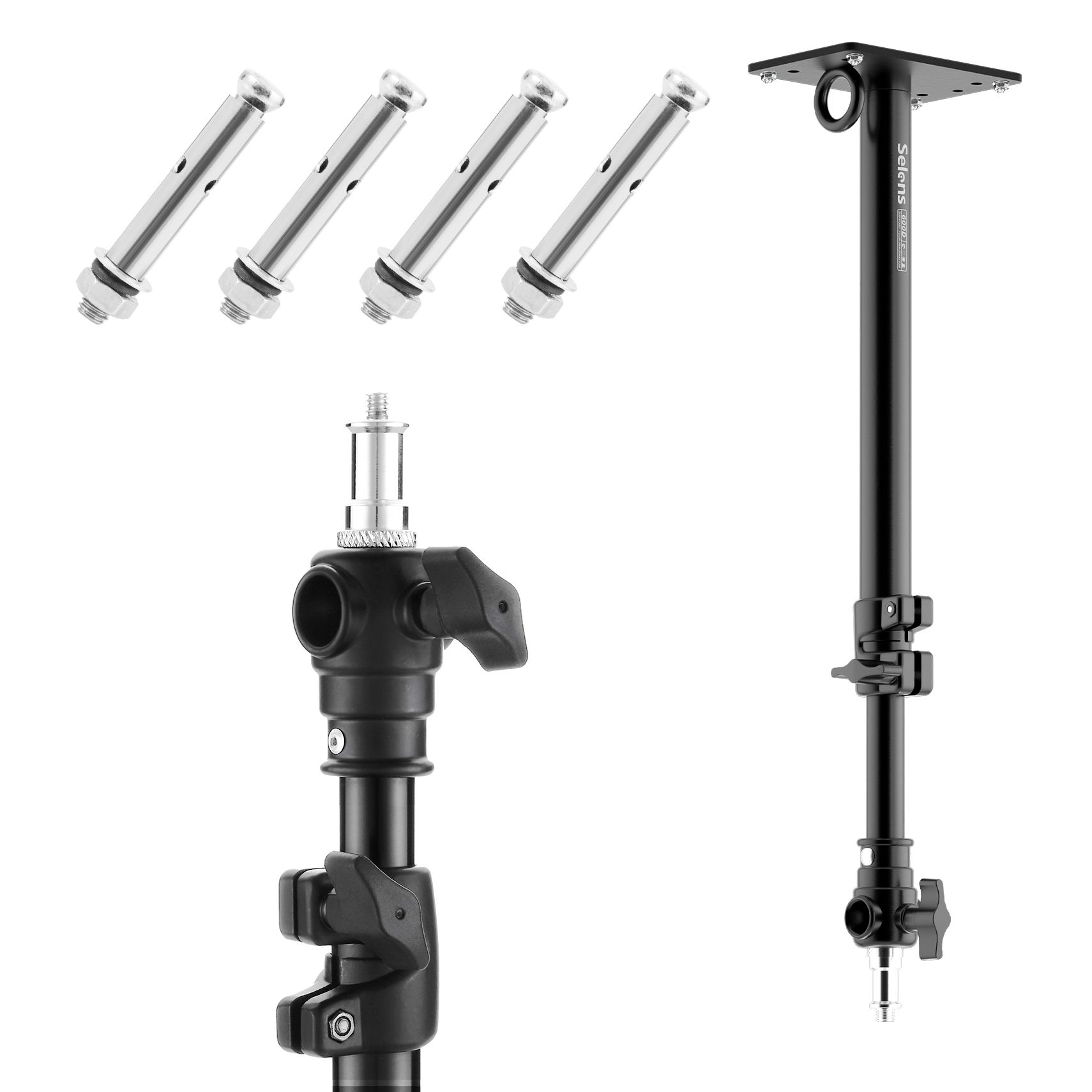 55cm Photography Wall Ceiling Mount Boom Arm with 3/8 "1/4" thread Universal Adapter for Photo Video Lights Umbrellas Reflectors