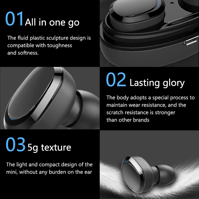 Caridite tws popular sem fio bluetooth fone de ouvido ture bussiness estéreo graves profundos fone de ouvido mini adorável presente esporte fones para homem