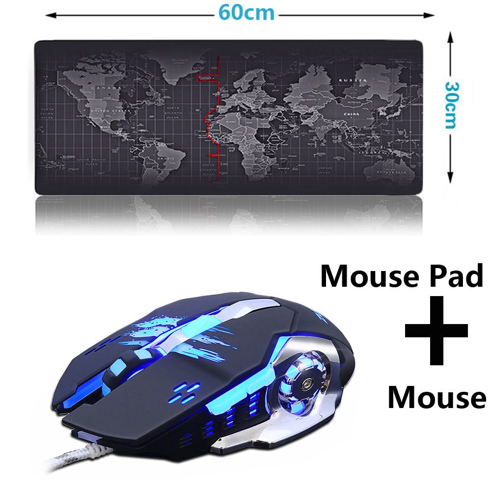 ZUOYA Extra Large Gaming Mouse pad World Map Locking Edge Mouse Mat Gaming mouse Anti-slip Rubber Mousepad For Game Laptop mouse: 60X30 Pad and mouse