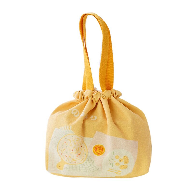 Japanese-style Lunch Food Box Bag Portable Thermal Insulation Canvas Lunch Box Bags Lunch Box Tote Food Bags Home Products: B