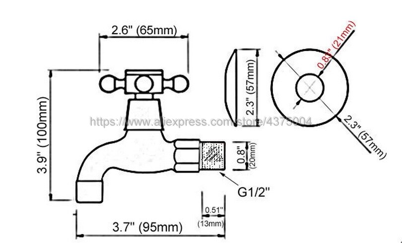 Zwarte Olie Gewreven Messing Cross Handvat Muurbevestiging Mop Zwembad Water Tap Kraan Nav114