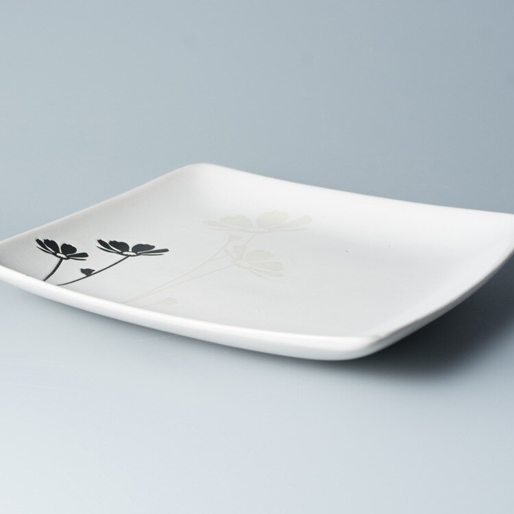 Cerámica de de hogar, vajilla de cerámica de Margarita pequeña pintada a mano, platos de cerámica blancos y negros: Blanco