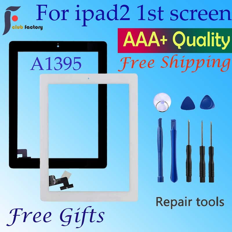 For iPad 2 Screen Touch A1395 A1396 A1397 Touch Digitizer Sensor Glass Panel FrameOuter Touch Screen Front Glass Panel Replace