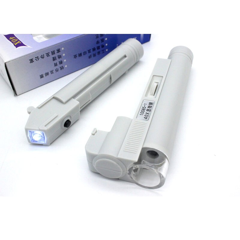 40 80 100 150X Pocket Mini Microscope Illuminated Portable Magnifier Jewelry Loup Reading Scale Magnifying Glass with Led Lights