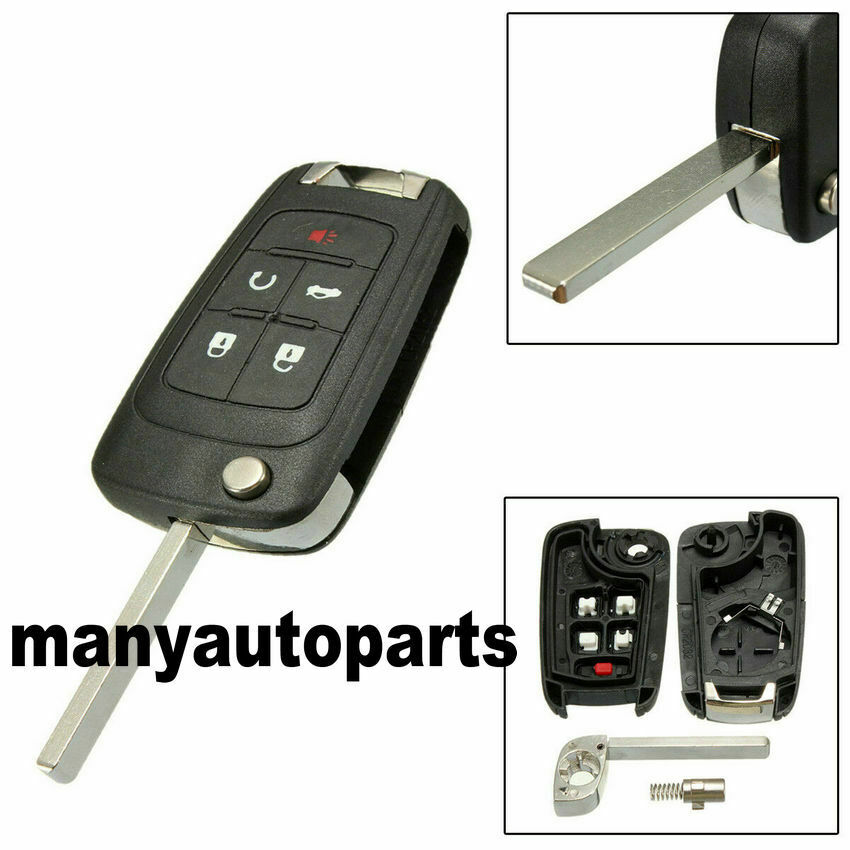 Flip Key Shell geschikt voor CHEVROLET Remote Key Case Fob Vervanging 5 Knop