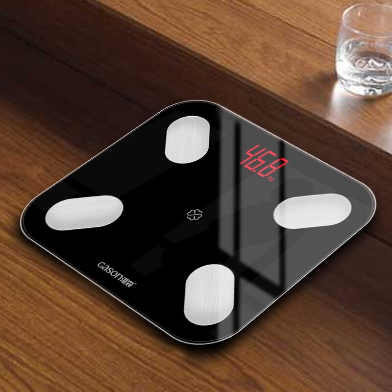 GASON S4 Escala de grasa corporal piso científica electrónica inteligente LED Digital peso balanza de baño Bluetooth APP Android o IOS