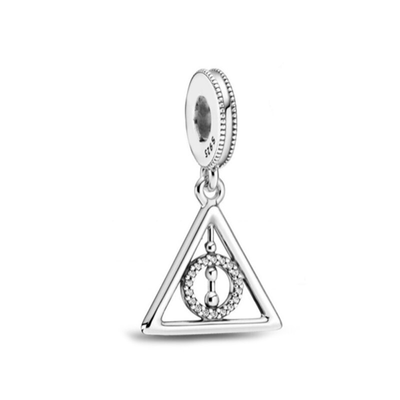 XIAOYI 2020 Nuovo S925 scuola di magia di Magia cappello ammissione lettera piccione gufo occhiali cappello scopa birthstone di alta qualità del pendente di fascino: Rosa chiaro