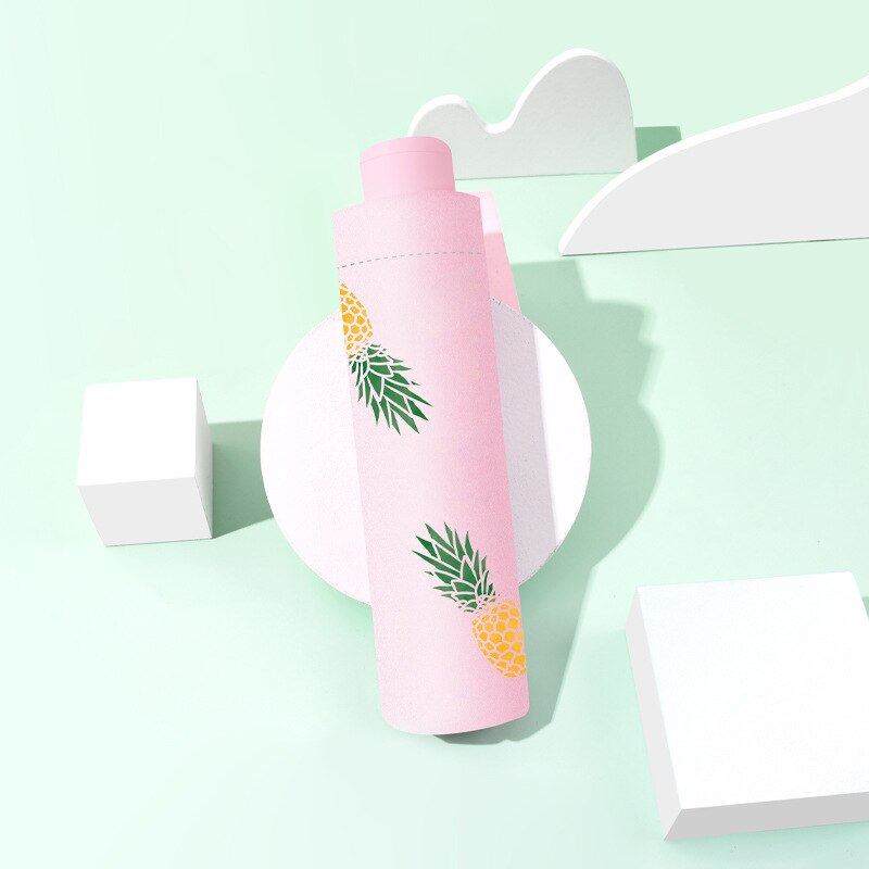 Leuke Vrouwen Paraplu Verse Meisje Kleine Aardbei Regen En Zon Tweeërlei Gebruik Paraplu Macaron Kleur Vinyl Zon Bescherming parasol: 2 powder