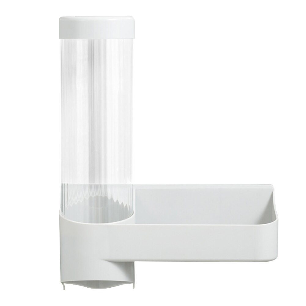 Disposable Cup Dispenser Wall Mounted With Cover Pull Type Home Office ABS Automatic Remover Kitchen Punch Free Easy Install