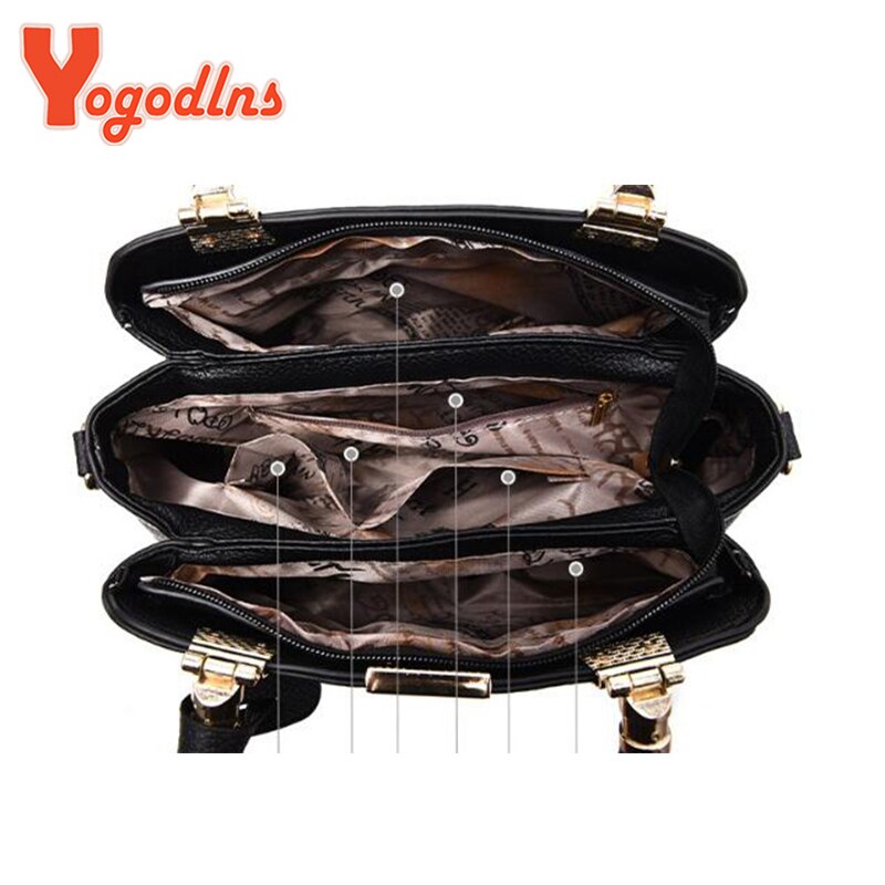 Yogodlns PU Leather Women bag Shoulder Bag Tree Branches Metal Decor Solid color feminina Handbag crossbody bag