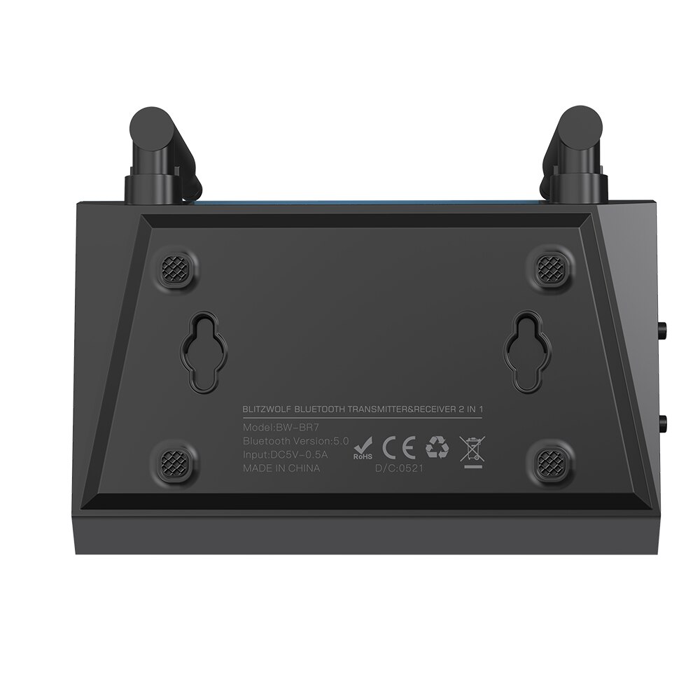 BlitzWolf BW-BR7 NFC-habilitado para Iro de Safea, receptor de transmissor de áudio compatível com Bluetooth V5.0, 3,5 mm Aux/2 RCA Aux/Optical HiFi Wireless Audio Adapter para Nintendo Switch Xbox TV PC
