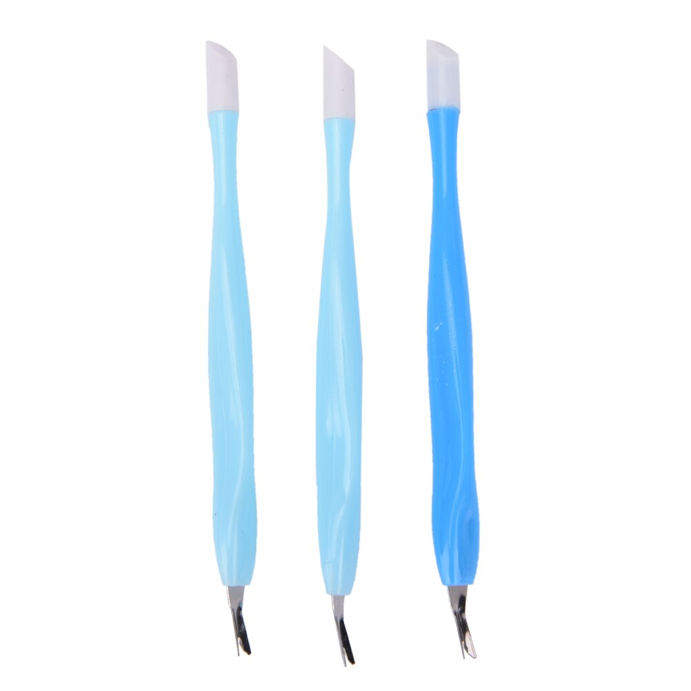 Jetting 1 stuks 2 manieren manicure nagelkunst gereedschap schone nagels dode huid vork lepel om de nagelriemduwer te duwen mes exfoliëren